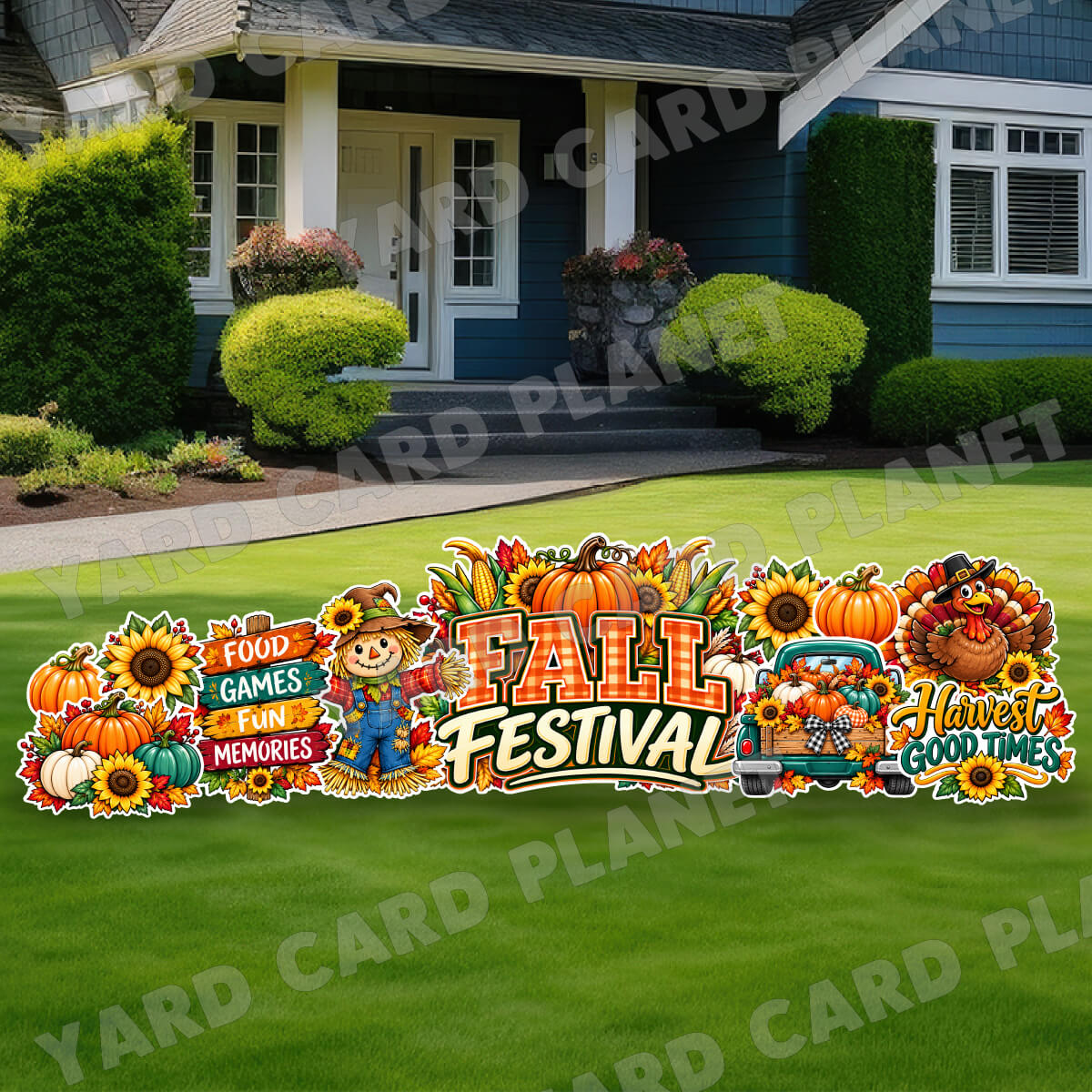 Fall Festival EZ Quick Sign and Yard Card Flair Set