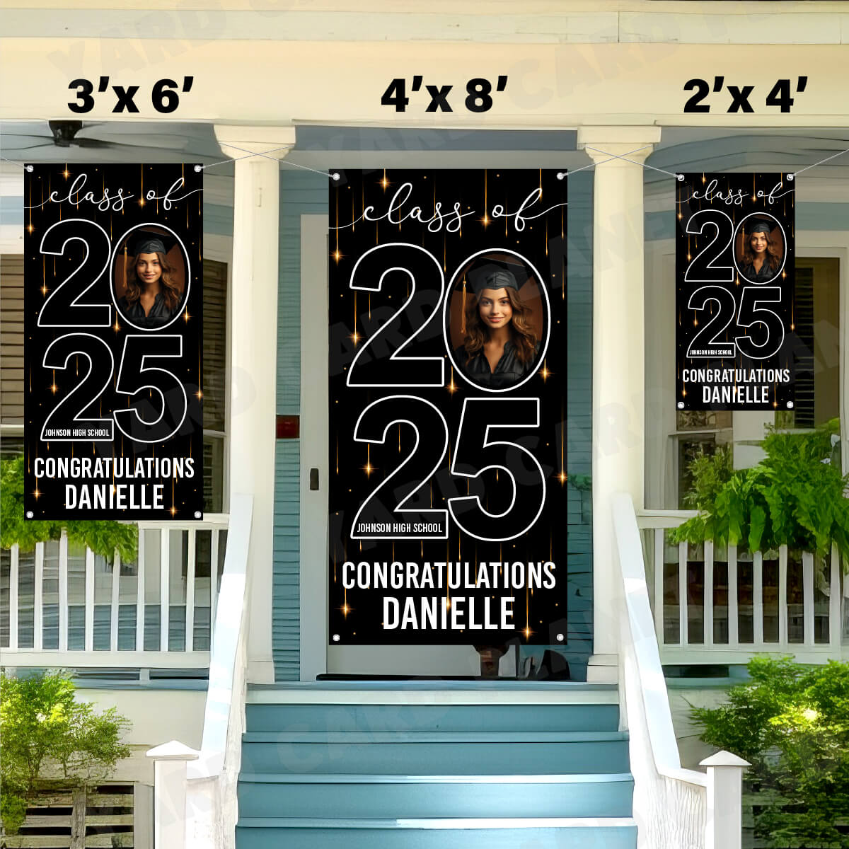 Class of 2025 Graduation Congratulations Vertical Vinyl Banner (Available in Multiple Colors and Sizes)