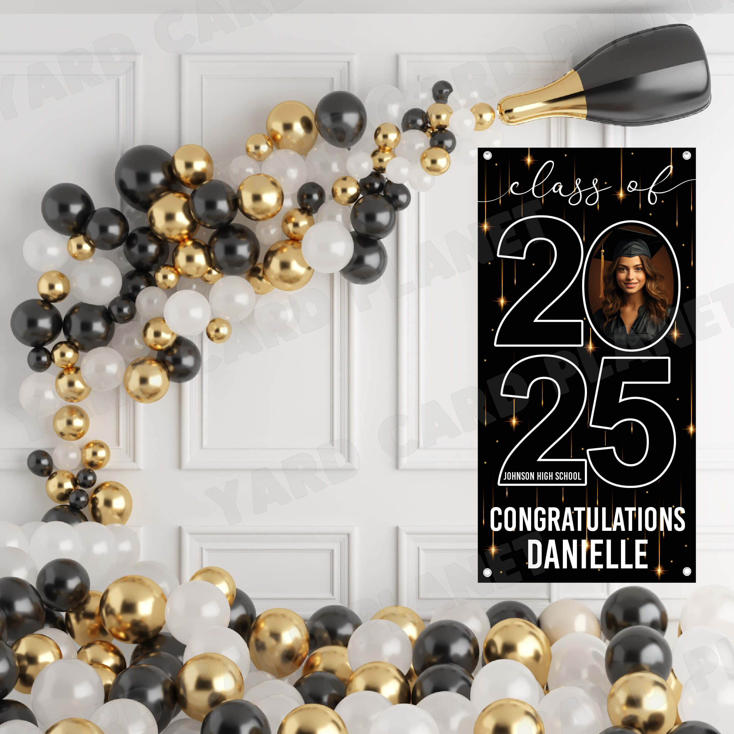 Class of 2025 Graduation Congratulations Vertical Vinyl Banner (Available in Multiple Colors and Sizes)