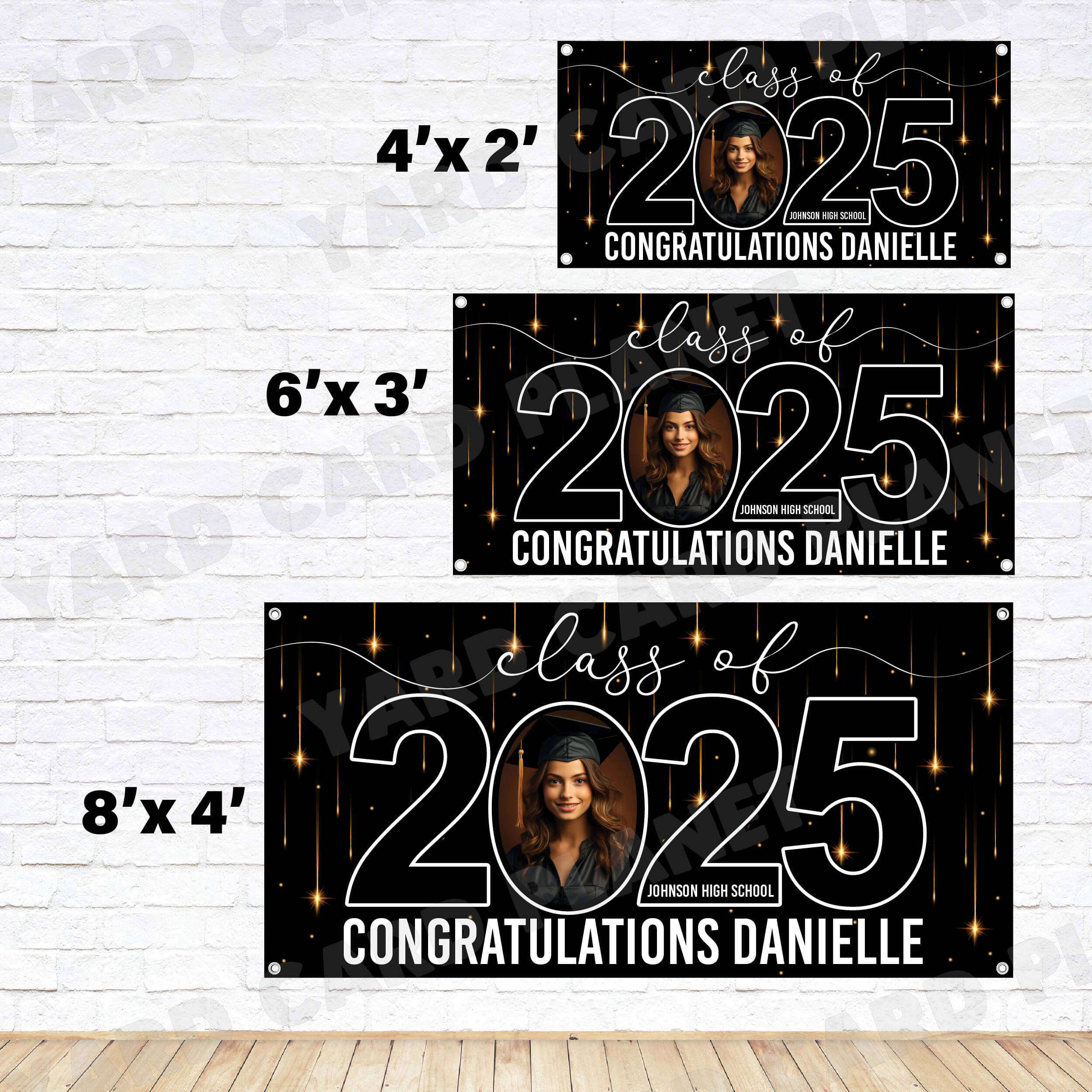 Class of 2025 Graduation Congratulations Horizontal Vinyl Banner (Available in Multiple Colors and Sizes)