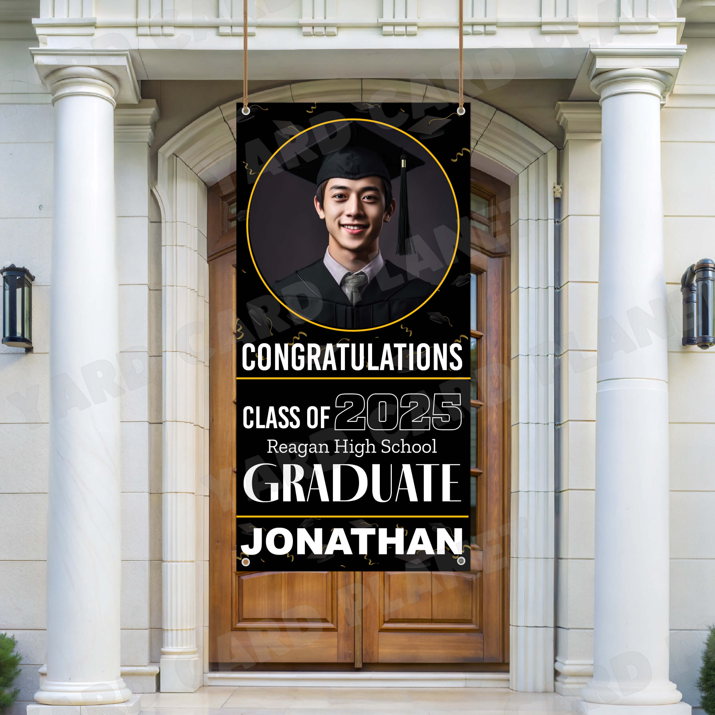 Class of 2025 Graduation Spotlight Vertical Vinyl Banner (Available in Multiple Colors and Sizes)