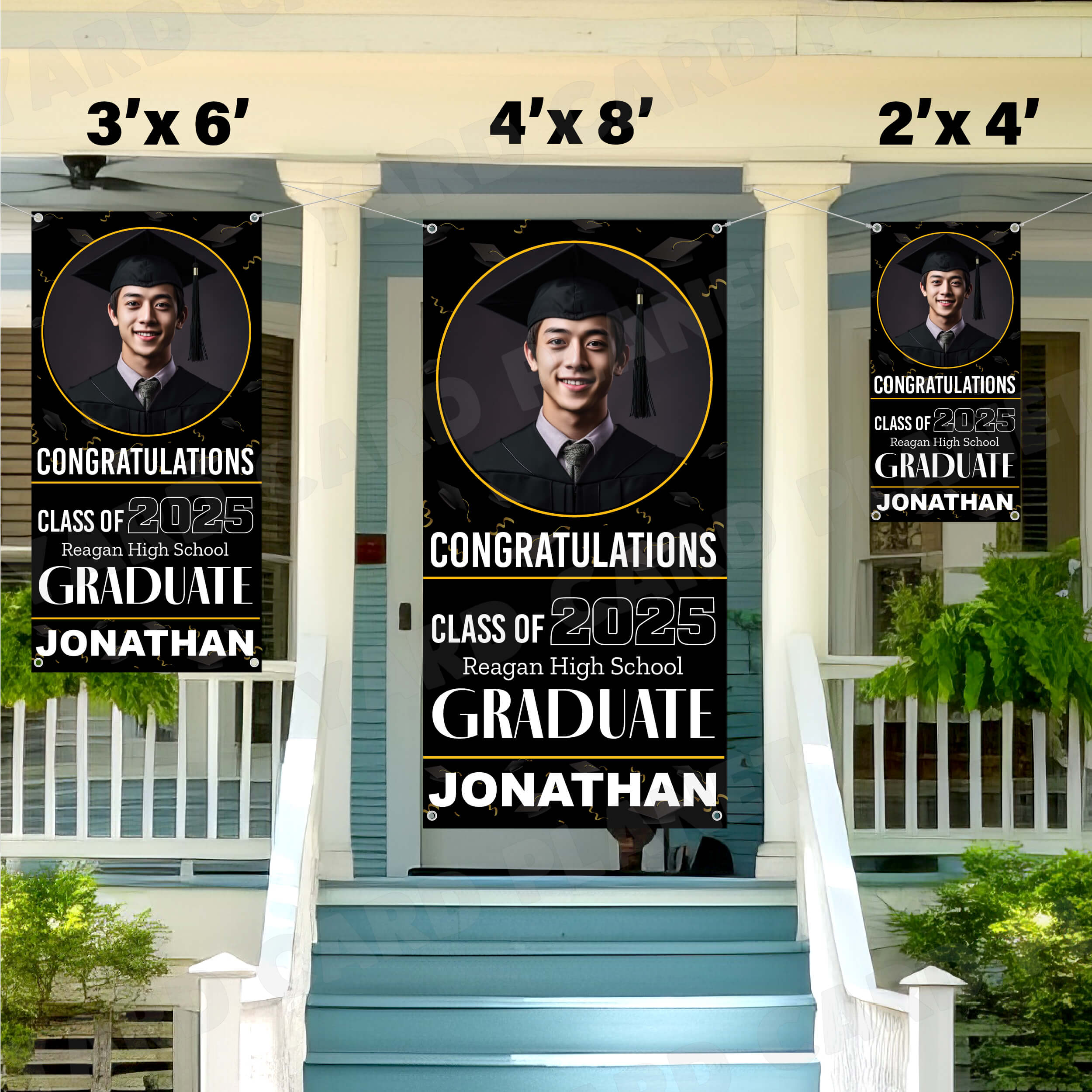 Class of 2025 Graduation Spotlight Vertical Vinyl Banner (Available in Multiple Colors and Sizes)