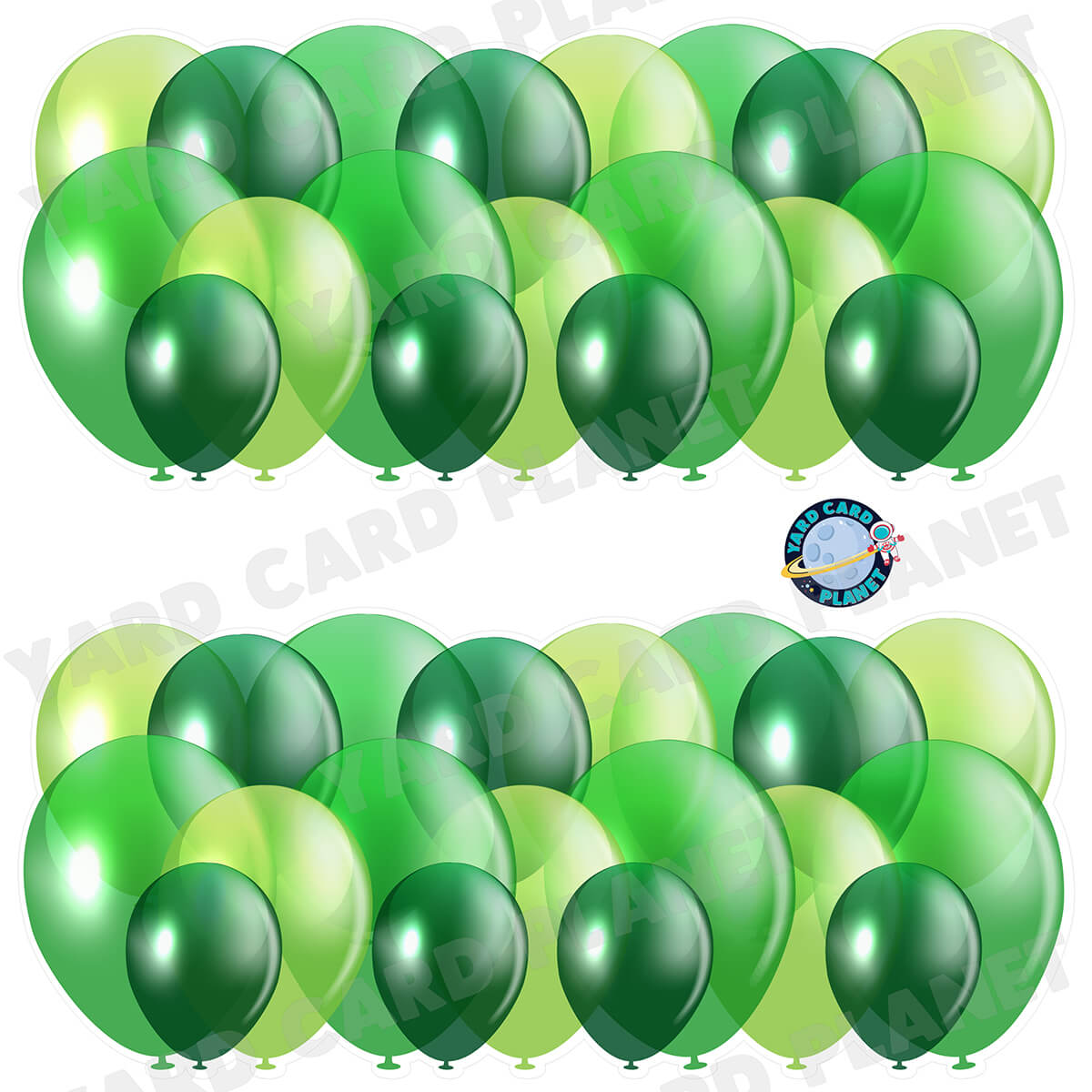 Green Balloon Panels Half Sheet Yard Card Set