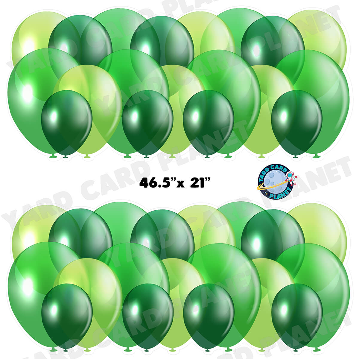 Green Balloon Panels Half Sheet Yard Card Set