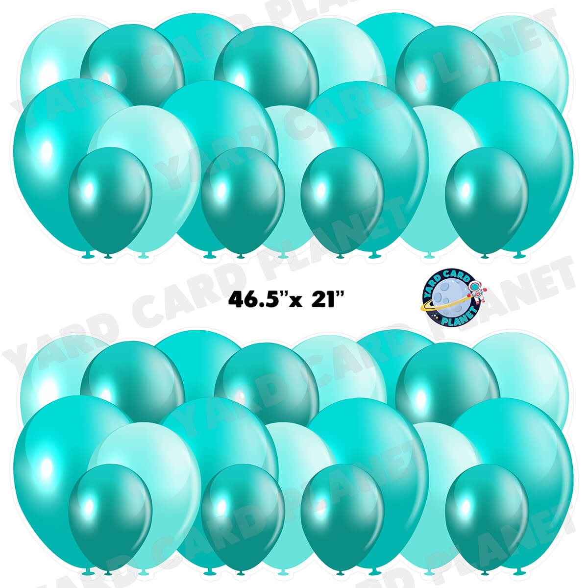 Teal Balloon Panels Half Sheet Yard Card Set