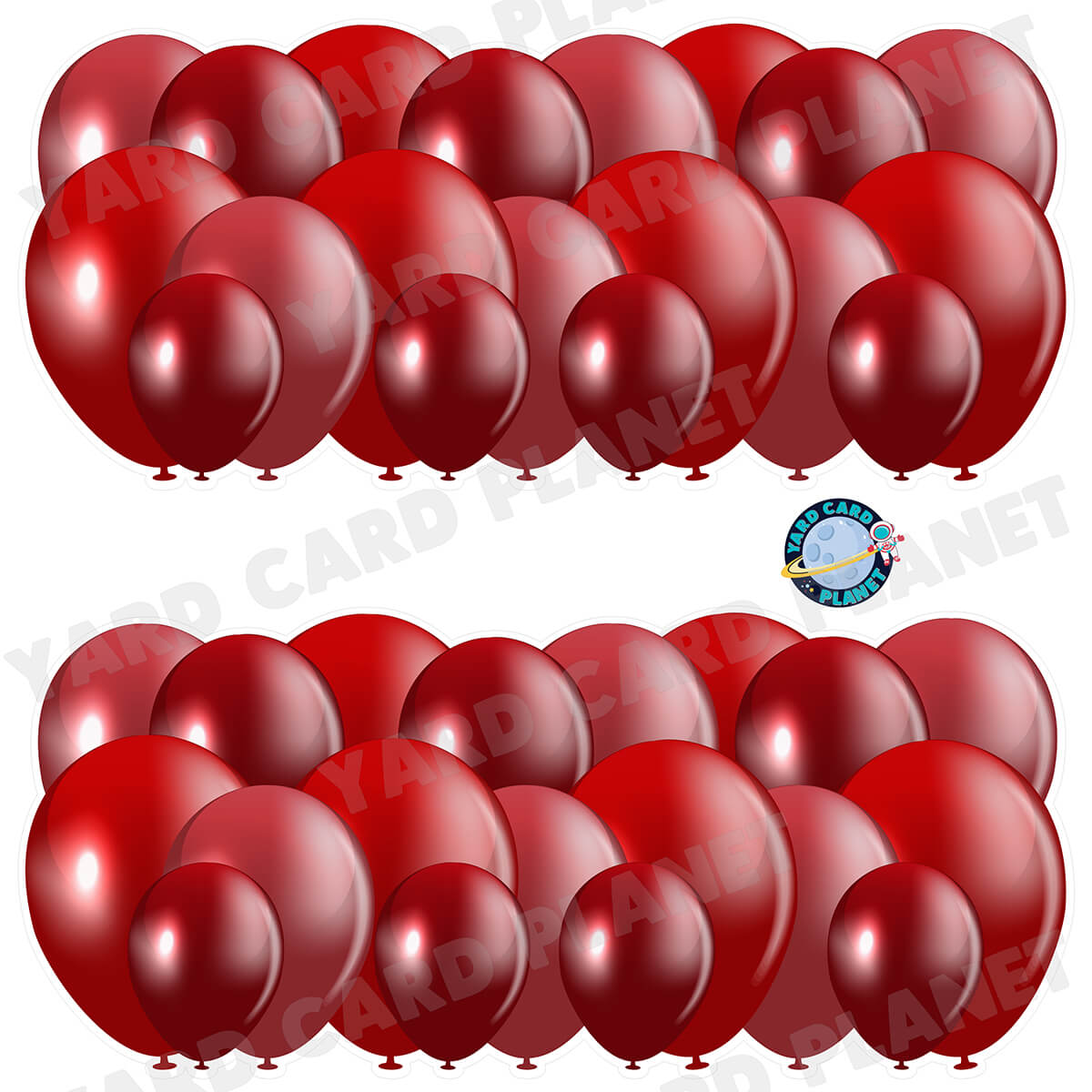 Maroon Balloon Panels Half Sheet Yard Card Set