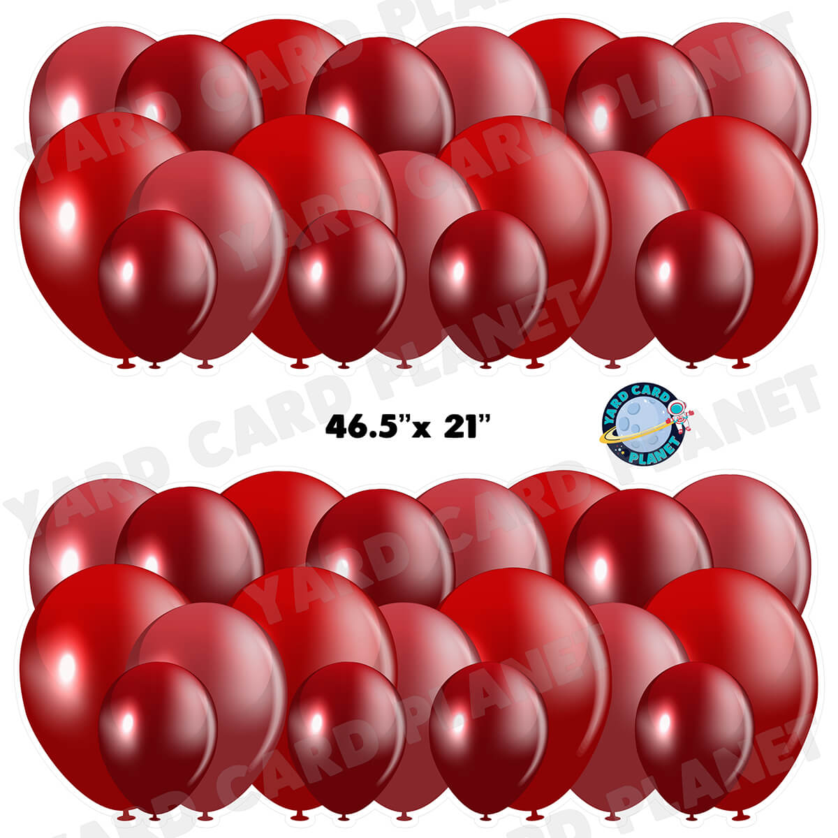 Maroon Balloon Panels Half Sheet Yard Card Set