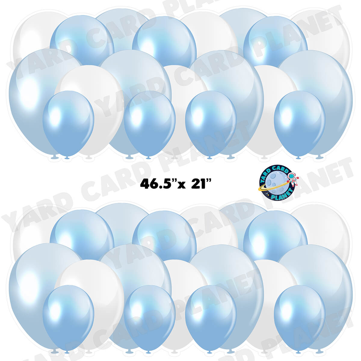 Baby Blue Balloon Panels Half Sheet Yard Card Set