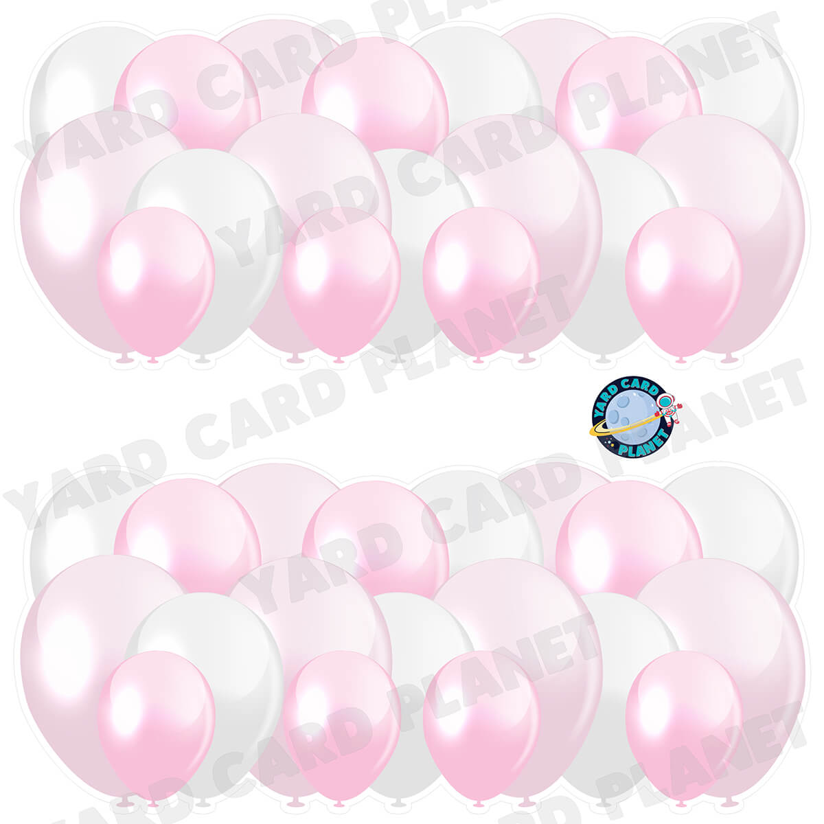 Light Pink Balloon Panels Half Sheet Yard Card Set