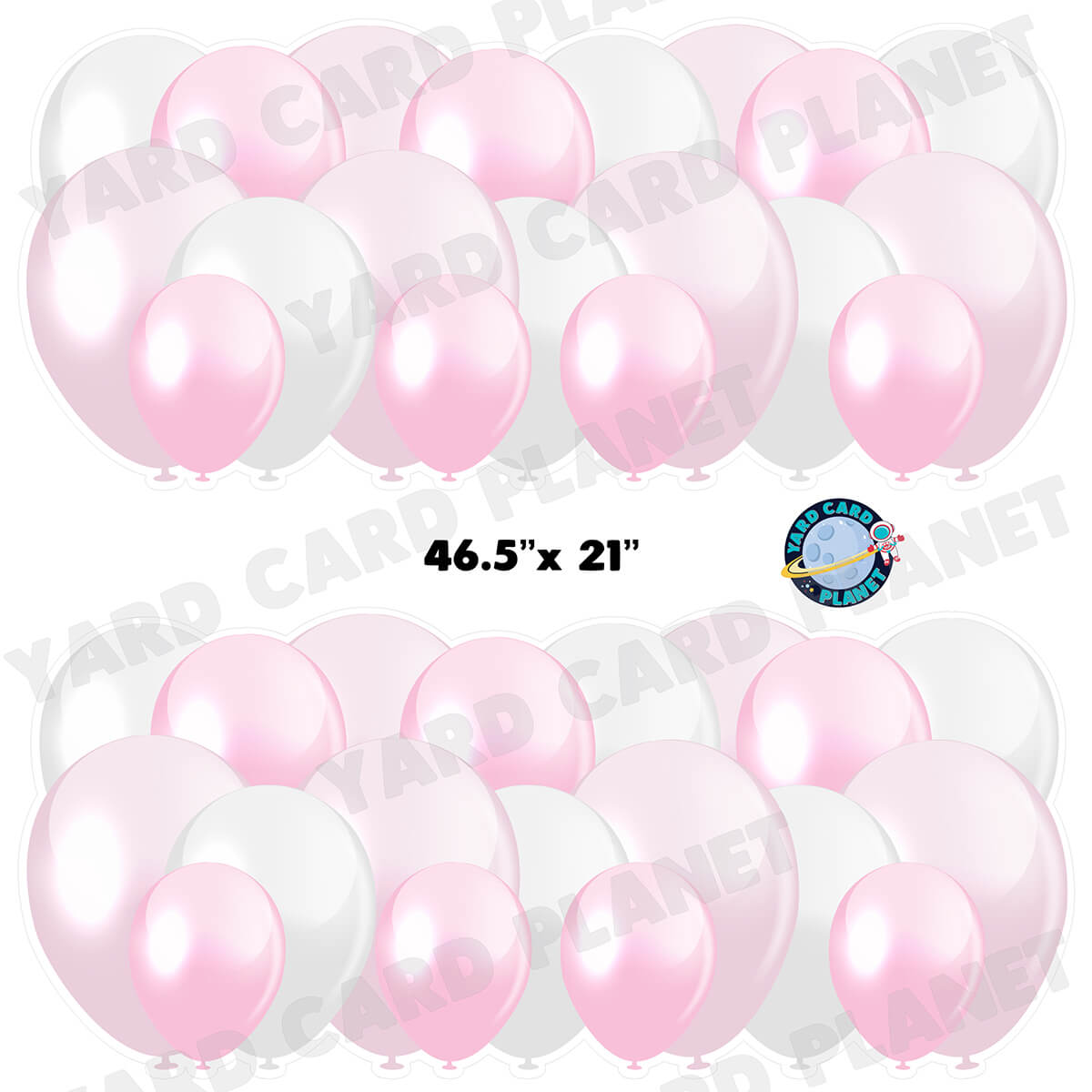 Light Pink Balloon Panels Half Sheet Yard Card Set