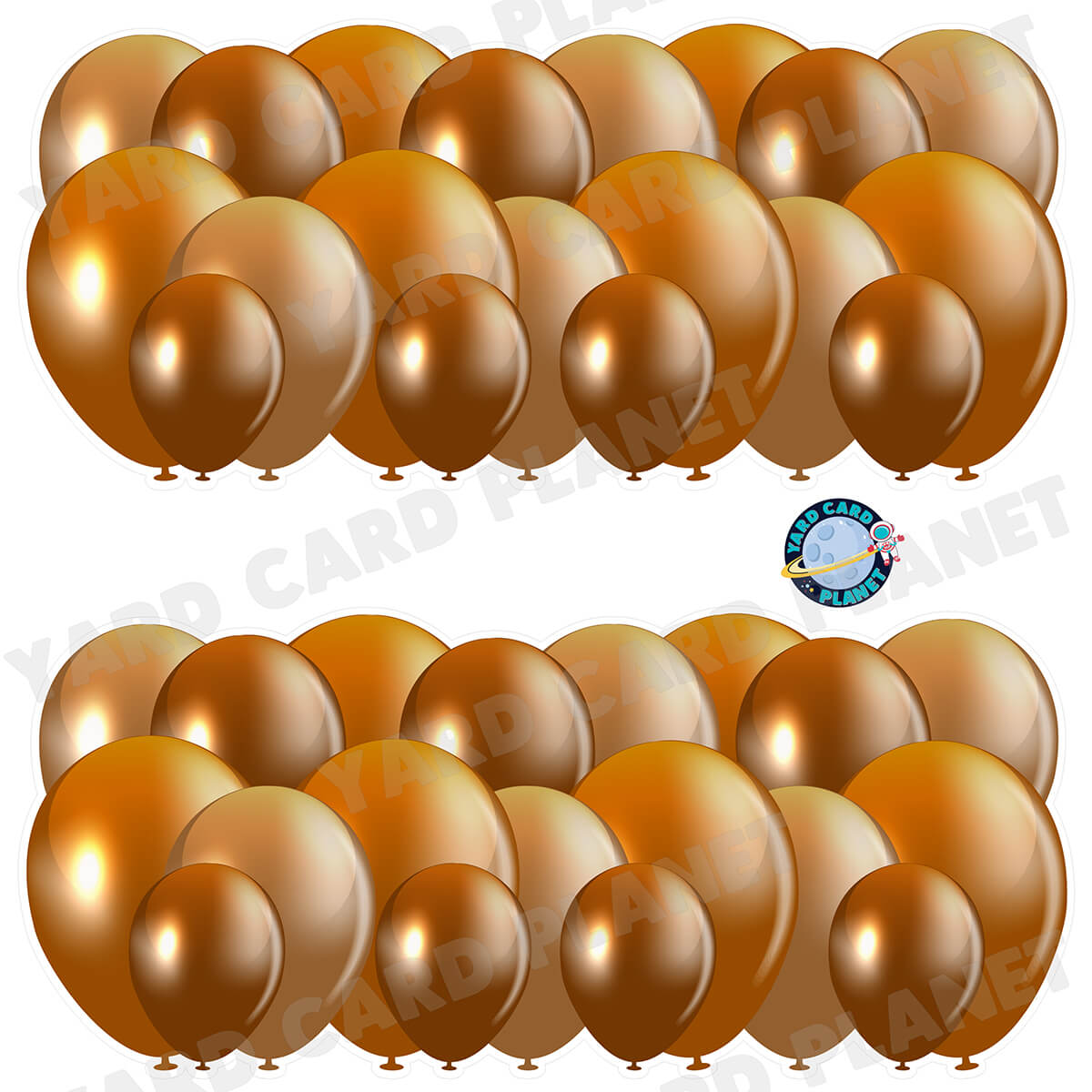 Brown Balloon Panels Half Sheet Yard Card Set