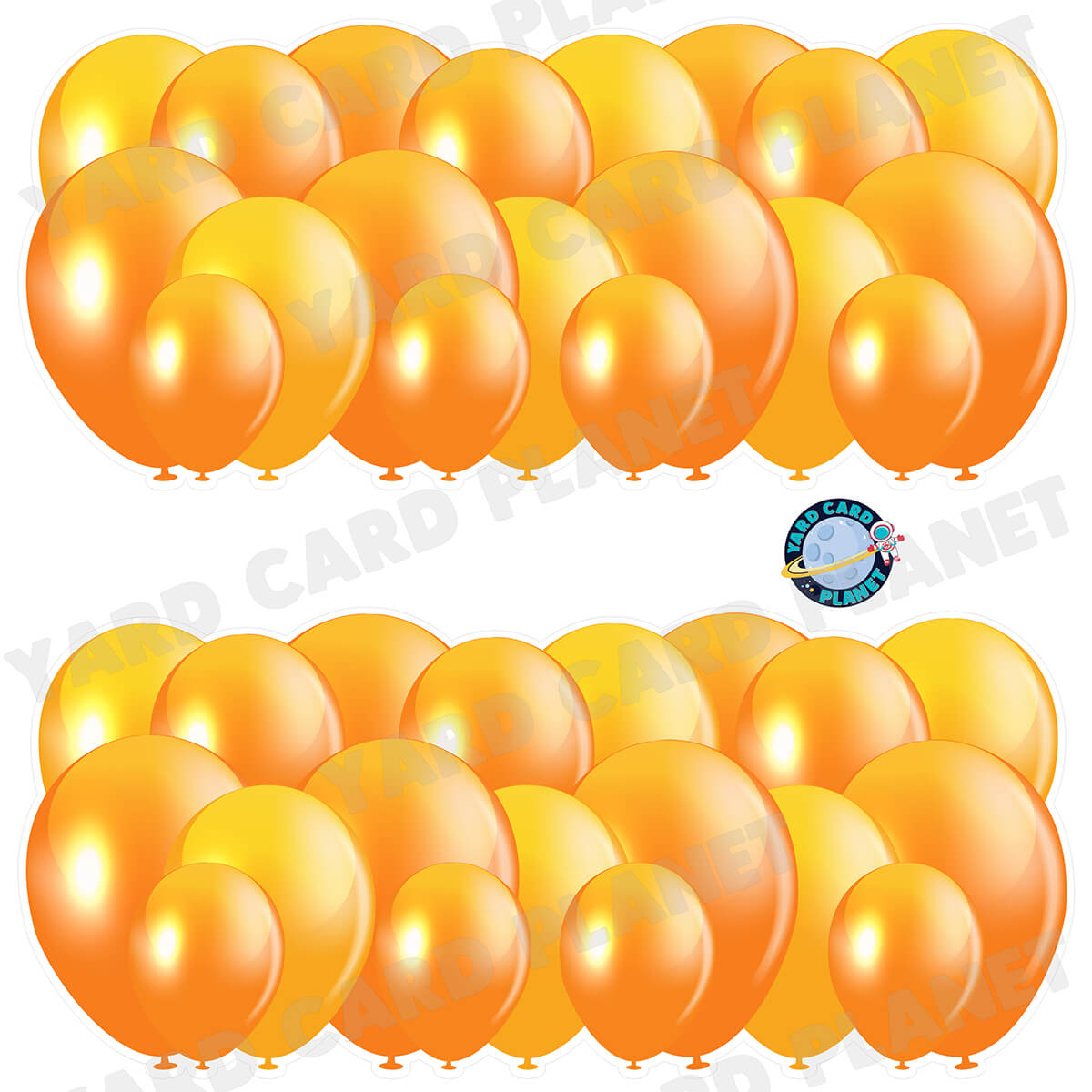 Orange Balloon Panels Half Sheet Yard Card Set