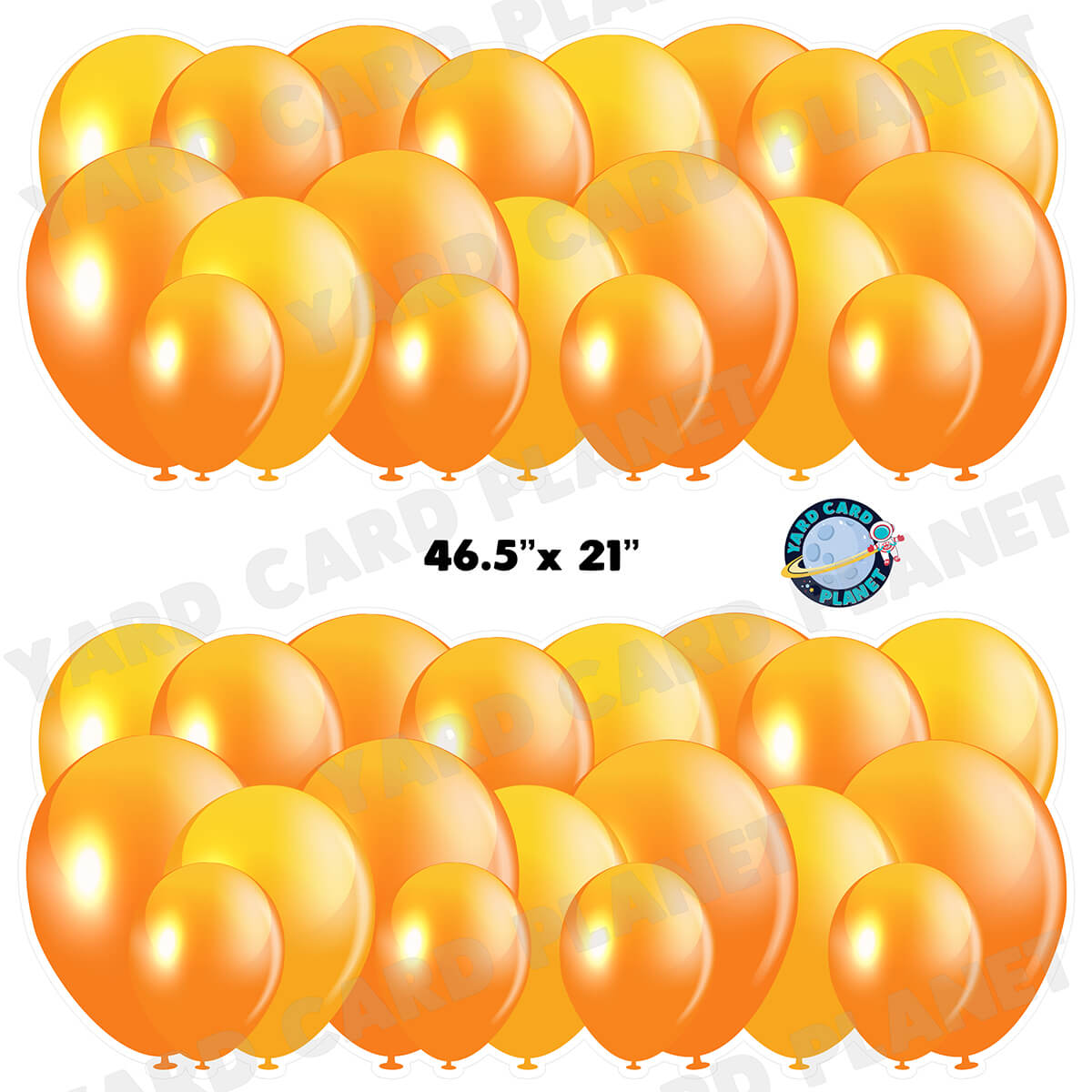 Orange Balloon Panels Half Sheet Yard Card Set