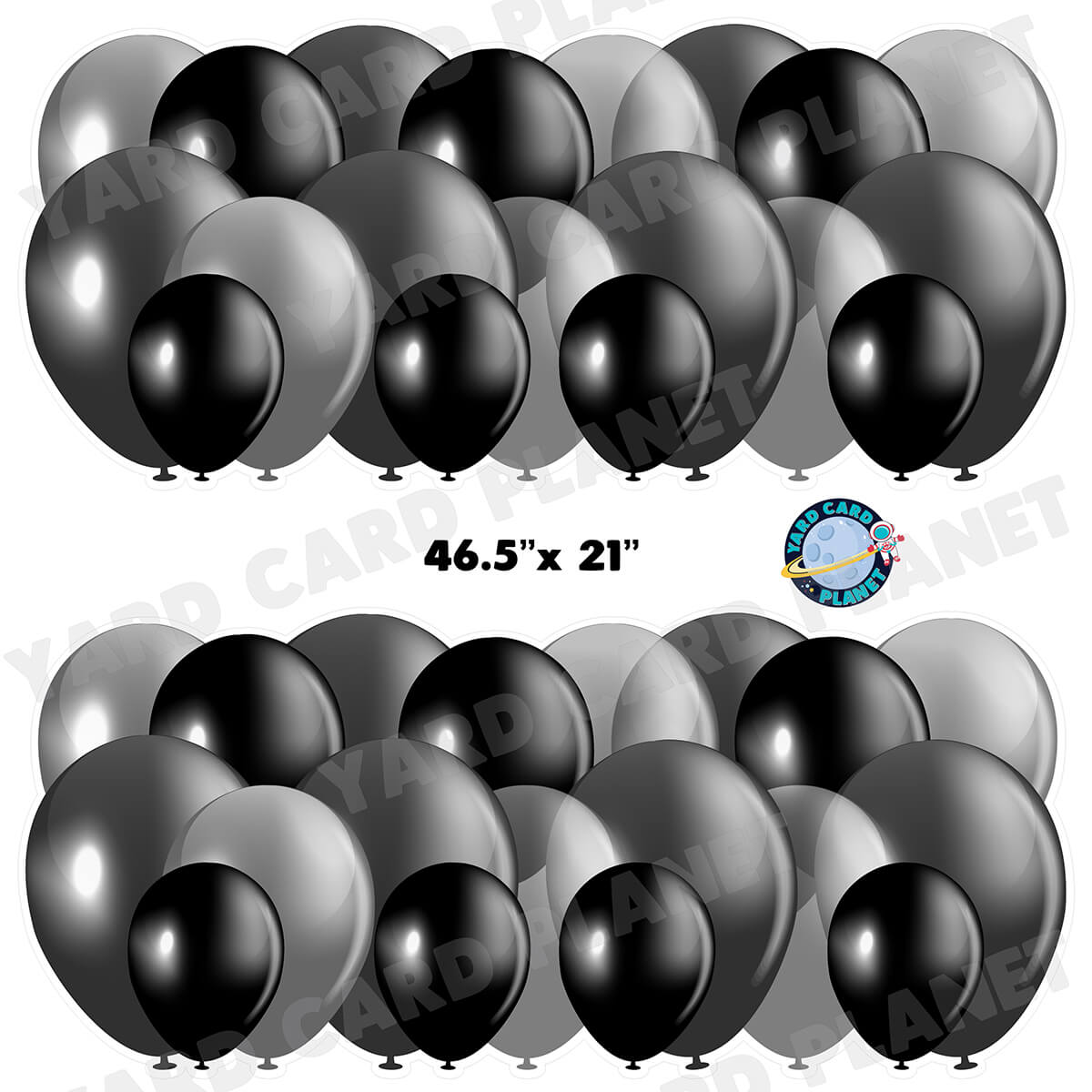 Black Balloon Panels Half Sheet Yard Card Set