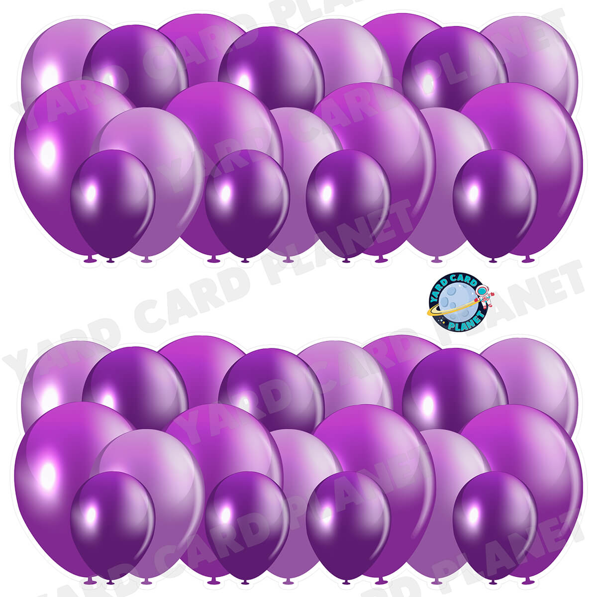 Purple Balloon Panels Half Sheet Yard Card Set