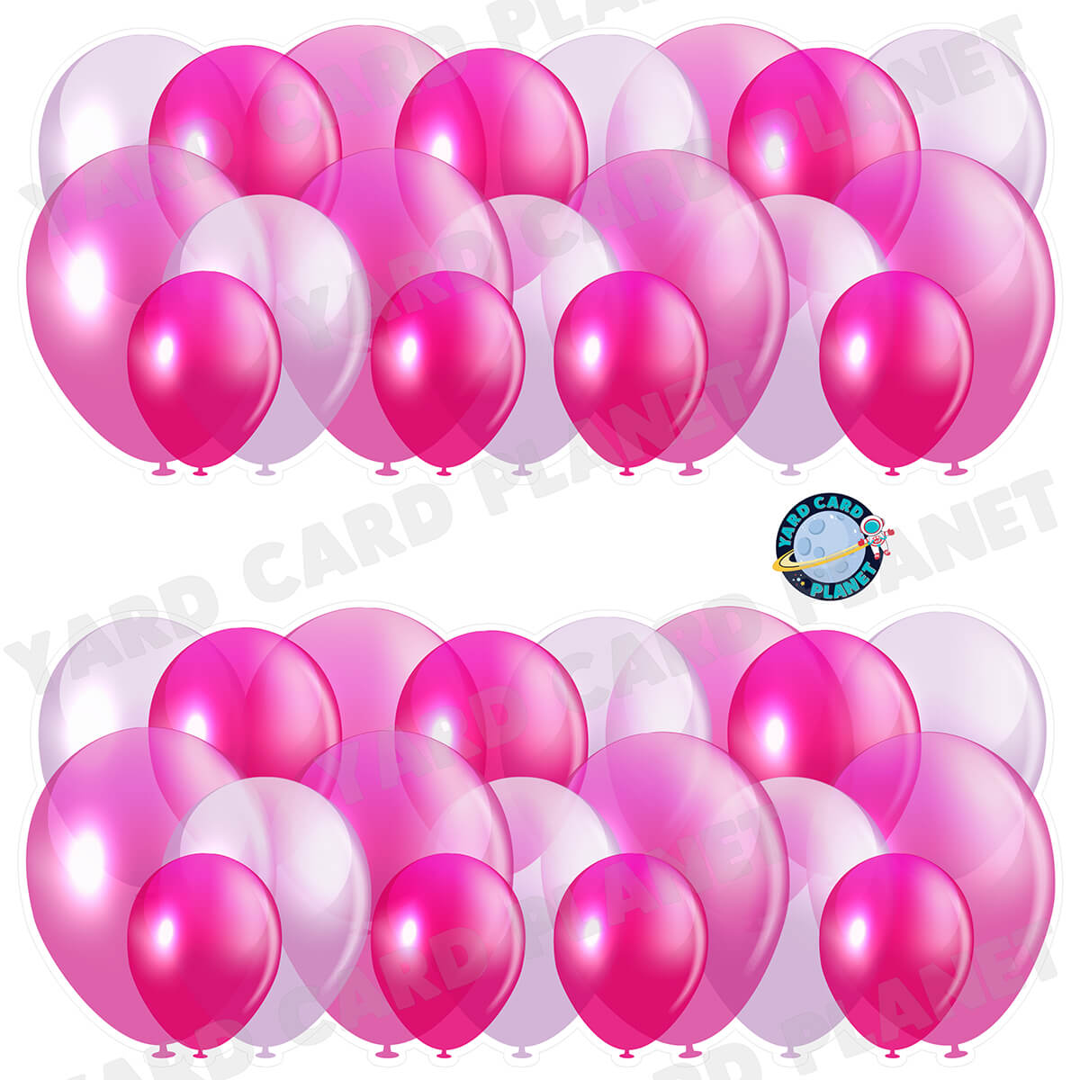 Pink Balloon Panels Half Sheet Yard Card Set