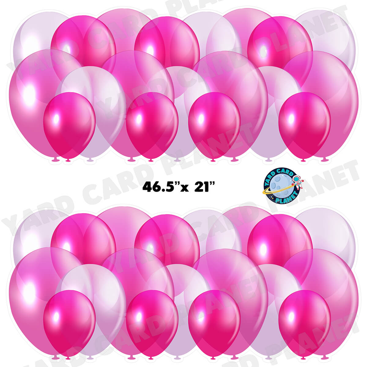 Pink Balloon Panels Half Sheet Yard Card Set