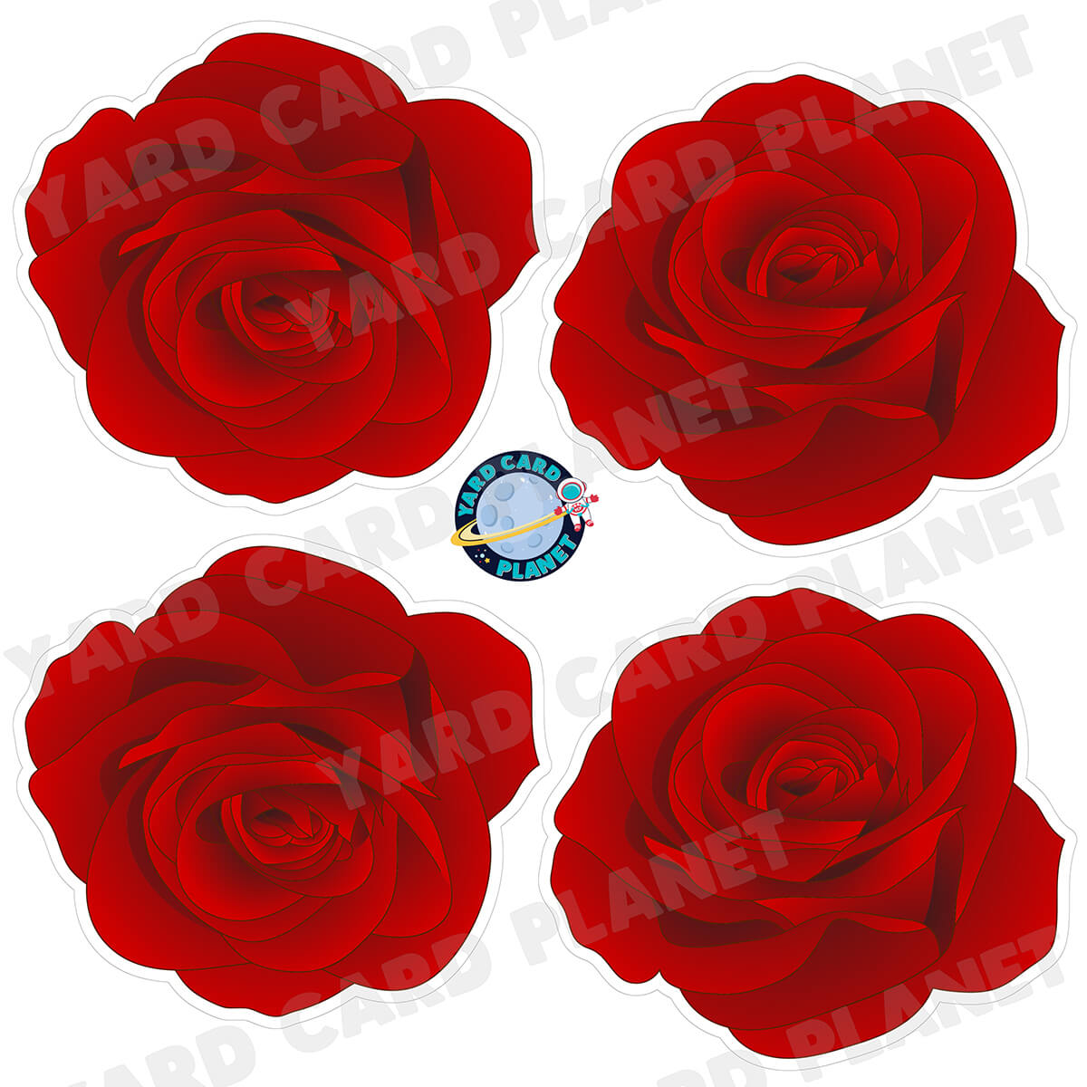 Red Roses Half Sheet Yard Card Set