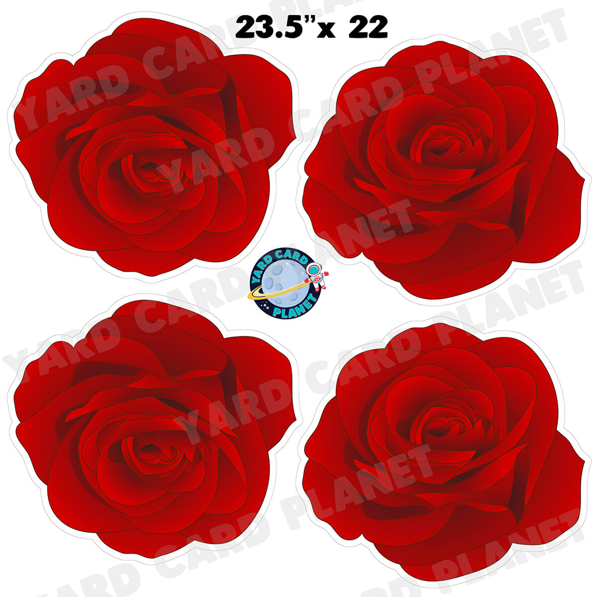 Red Roses Half Sheet Yard Card Set