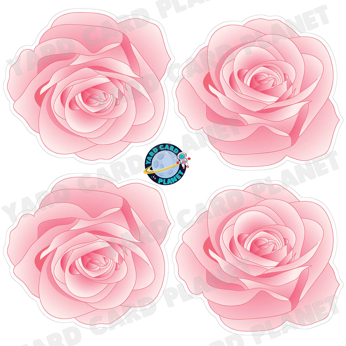 Pink Roses Half Sheet Yard Card Set