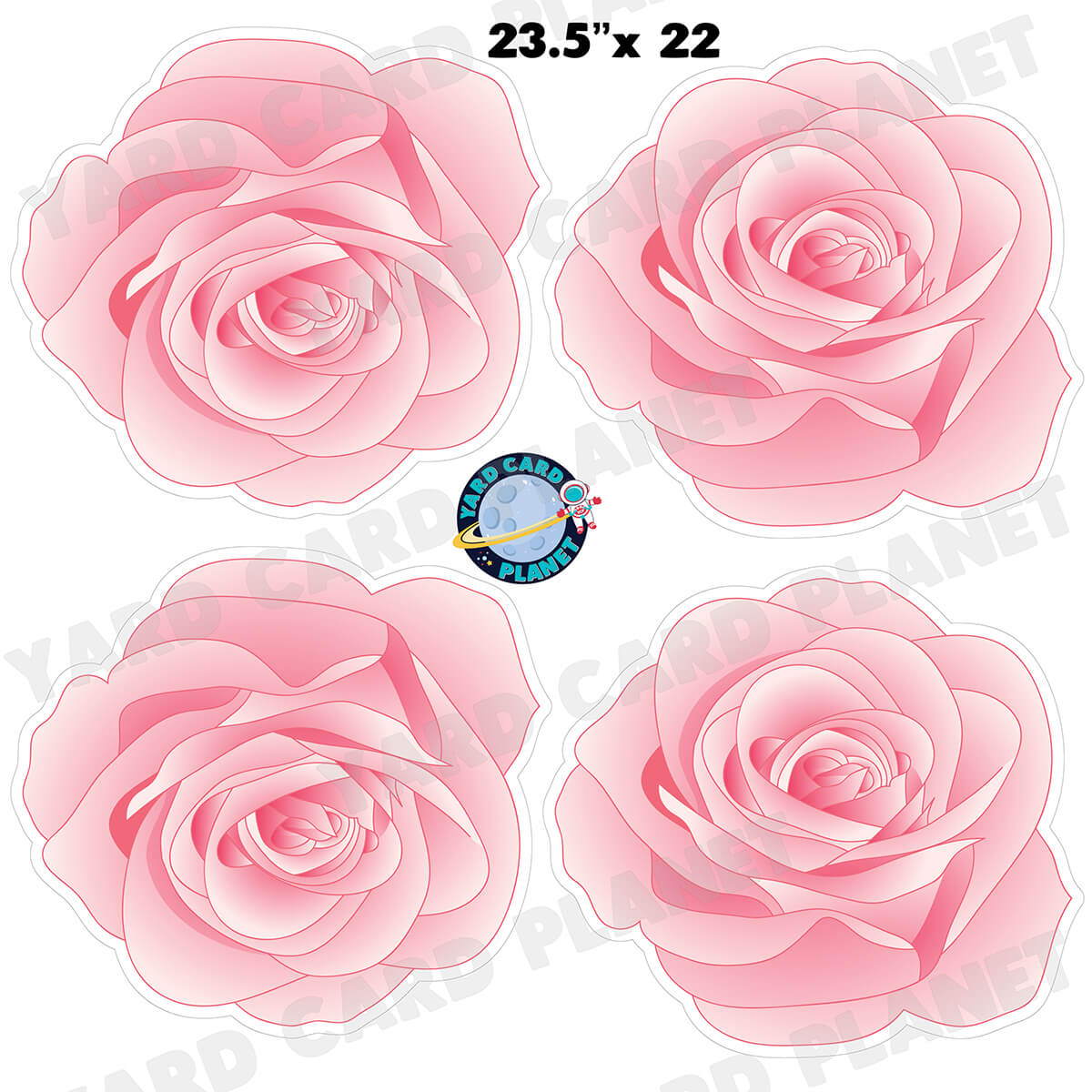 Pink Roses Half Sheet Yard Card Set