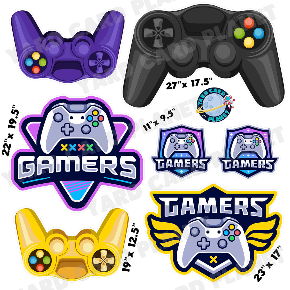 We Are Gamers Video Game Half Sheet Yard Card Flair Set