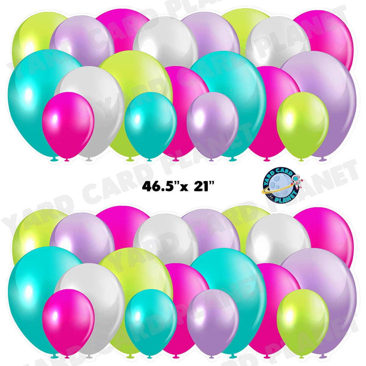 Pastel Multi Colored Balloon Panels Half Sheet Yard Card Set