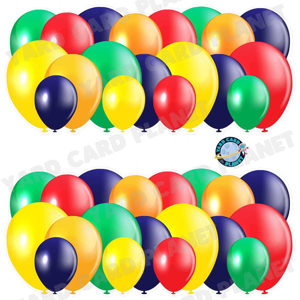 Multi Colored Balloon Panels Half Sheet Yard Card Set