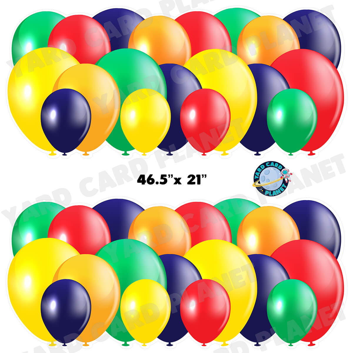 Multi Colored Balloon Panels Half Sheet Yard Card Set