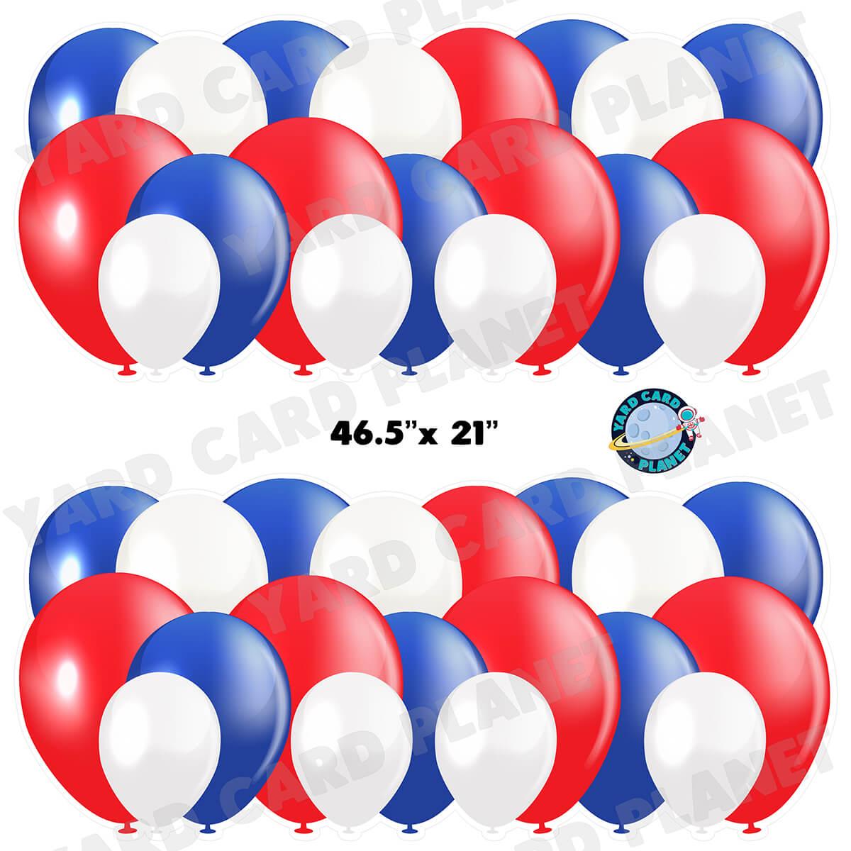 Red, White and Blue Balloon Panels Half Sheet Yard Card Set