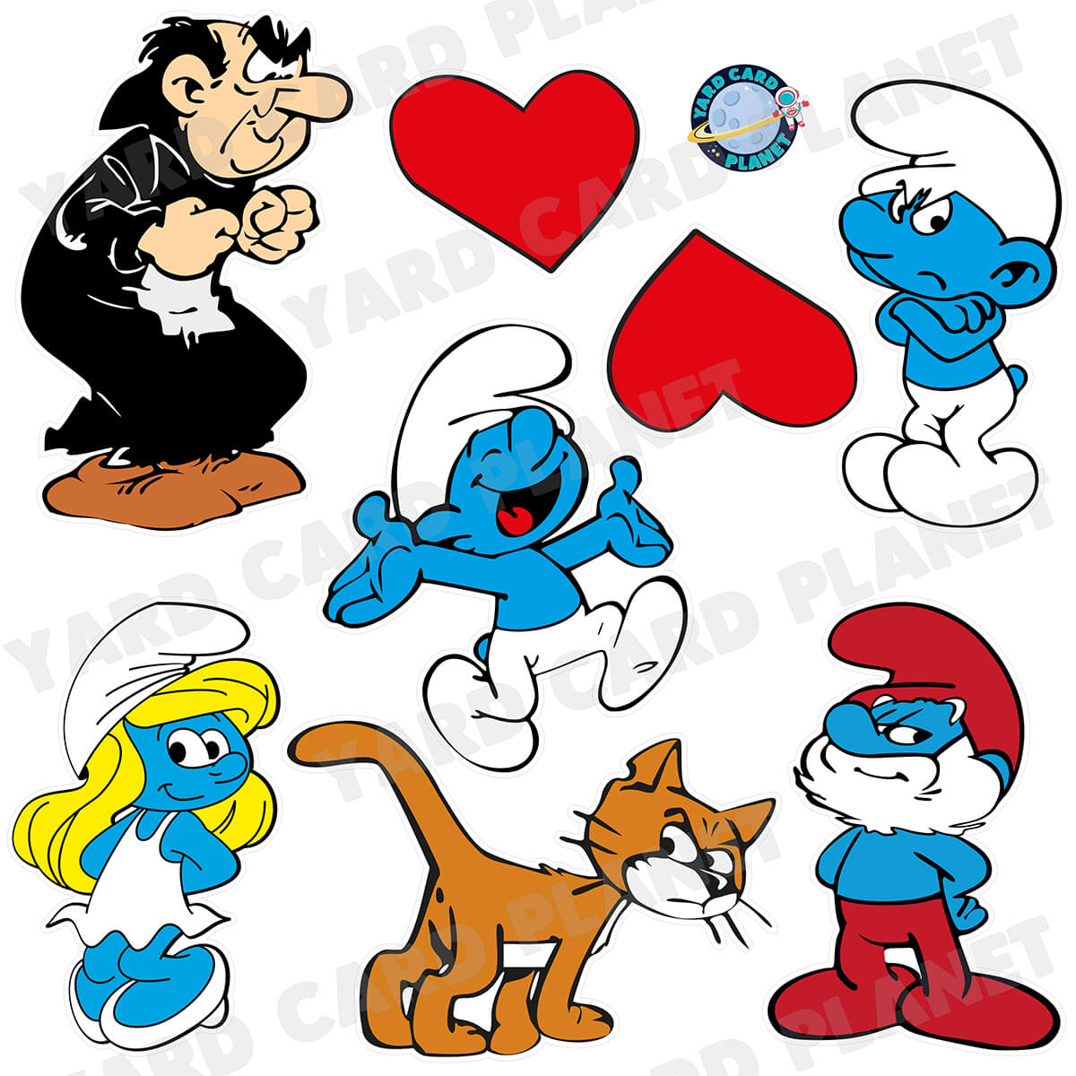 The Smurfs Inspired Half Sheet Yard Card Flair Set