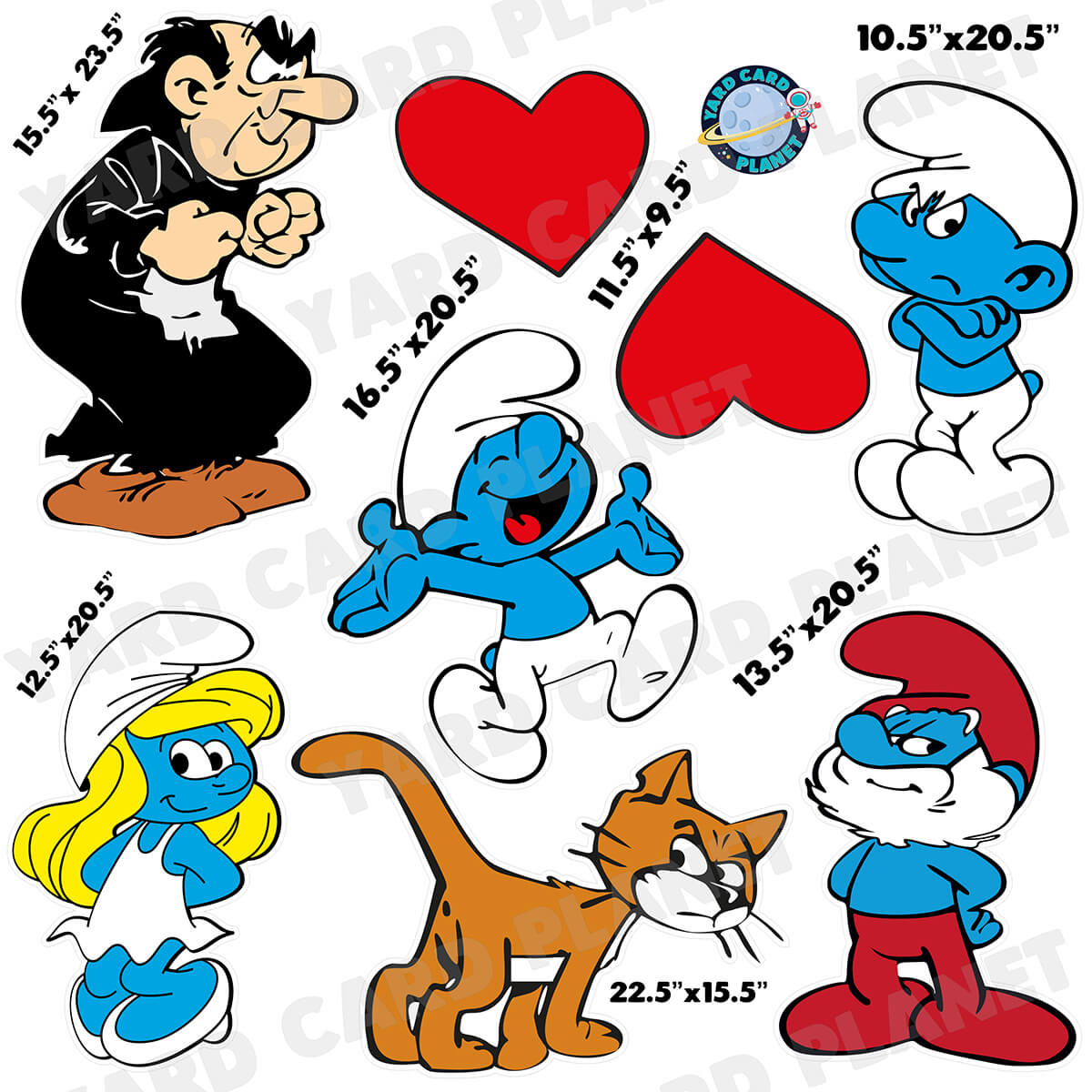 The Smurfs Inspired Half Sheet Yard Card Flair Set