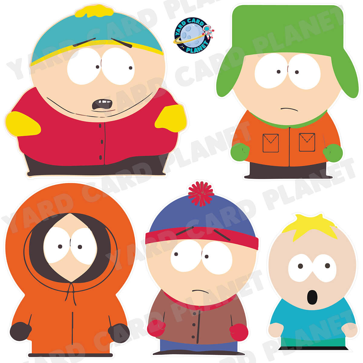 South Park Inspired Half Sheet Yard Card Flair Set