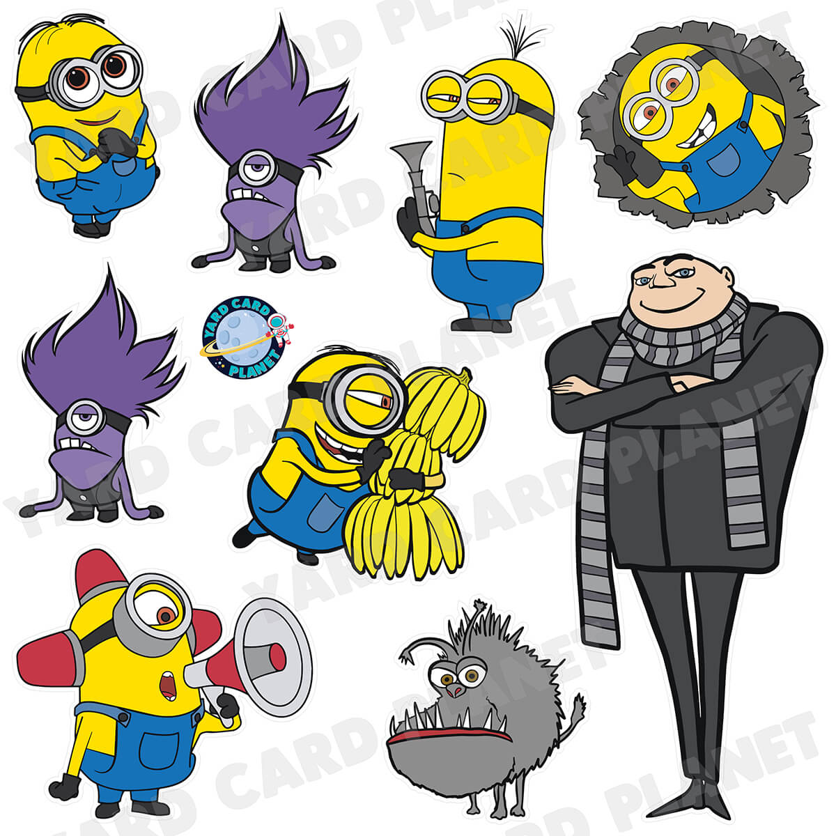 Minions Inspired Half Sheet Yard Card Flair Set