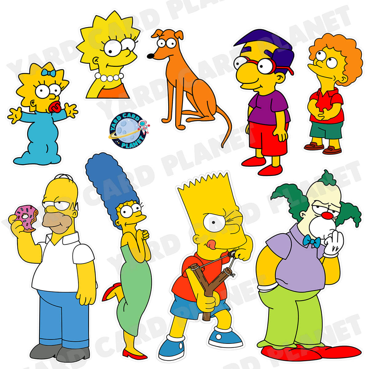 The Simpsons Inspired Half Sheet Yard Card Flair Set