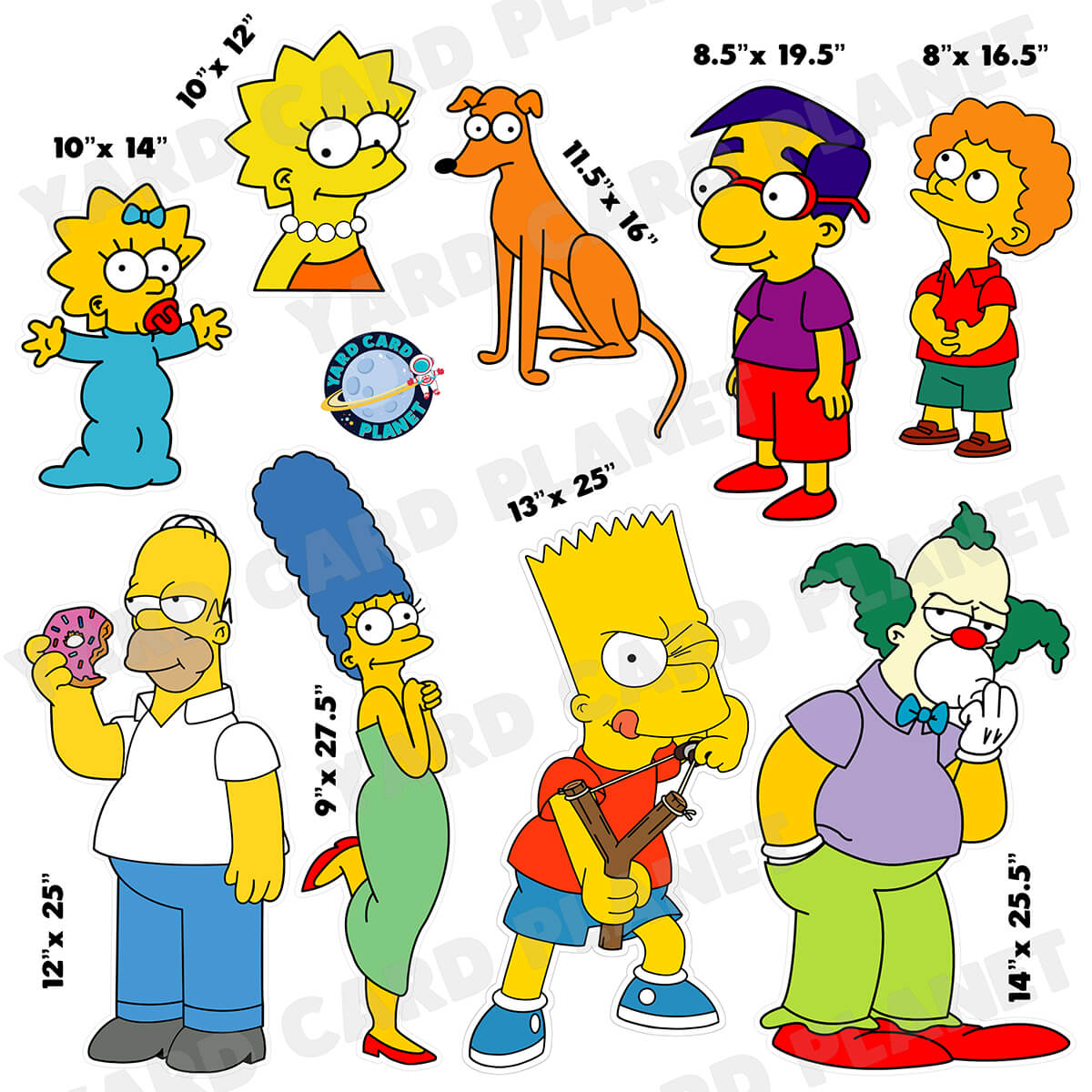 The Simpsons Inspired Half Sheet Yard Card Flair Set