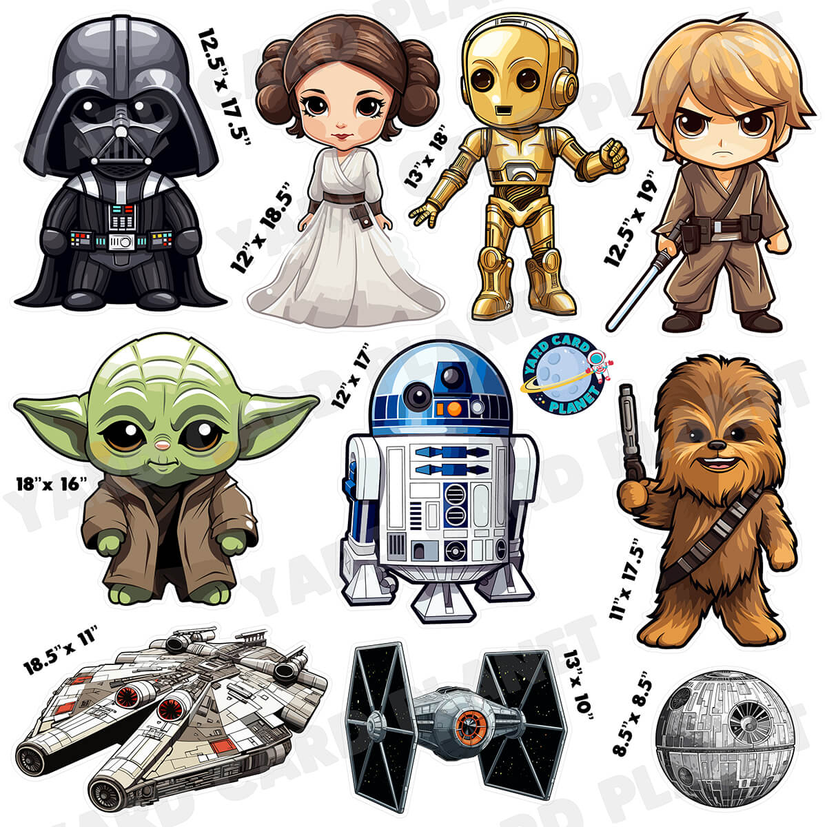 Star Wars Inspired Half Sheet Yard Card Flair Set