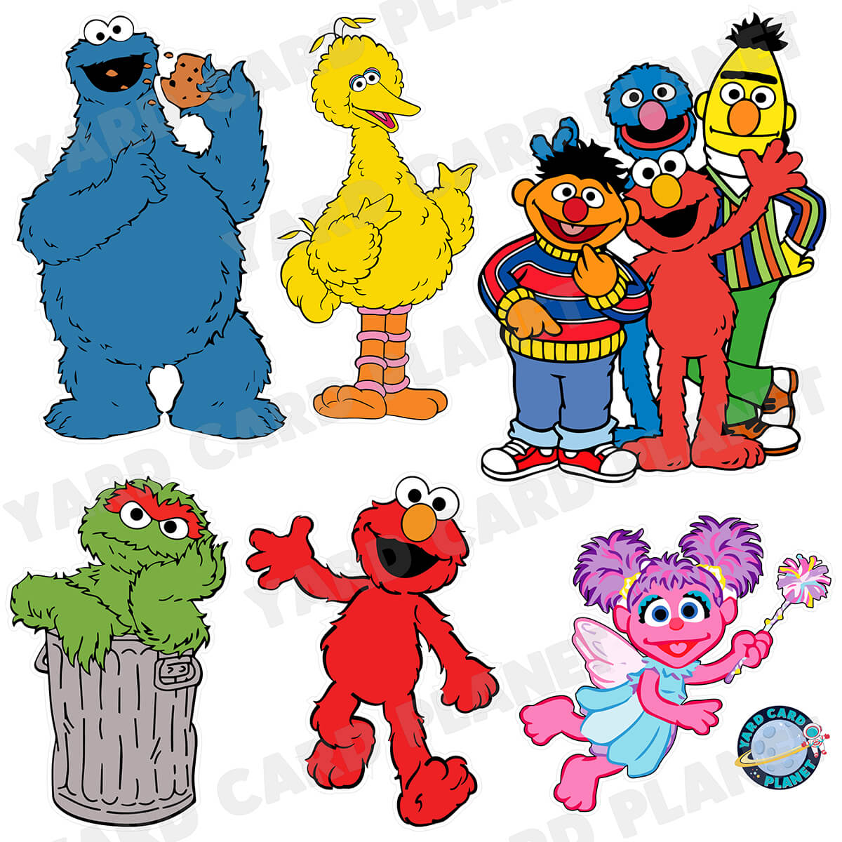 Sesame Street Inspired Half Sheet Yard Card Flair Set