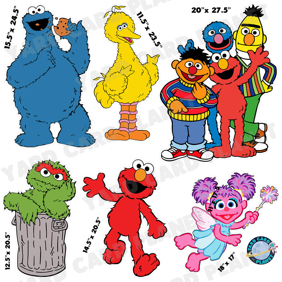 Sesame Street Inspired Half Sheet Yard Card Flair Set