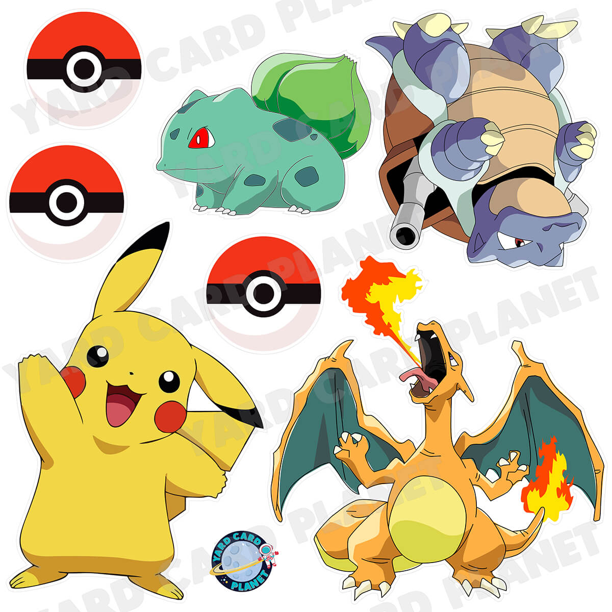 Pokemon Inspired Half Sheet Yard Card Flair Set