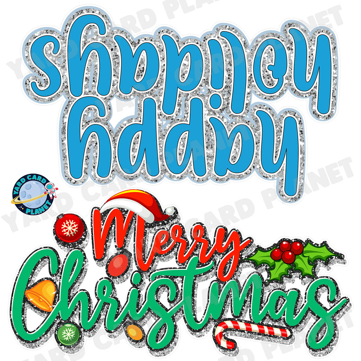 Happy Holidays and Merry Christmas Half Sheet EZ Quick Yard Card Signs