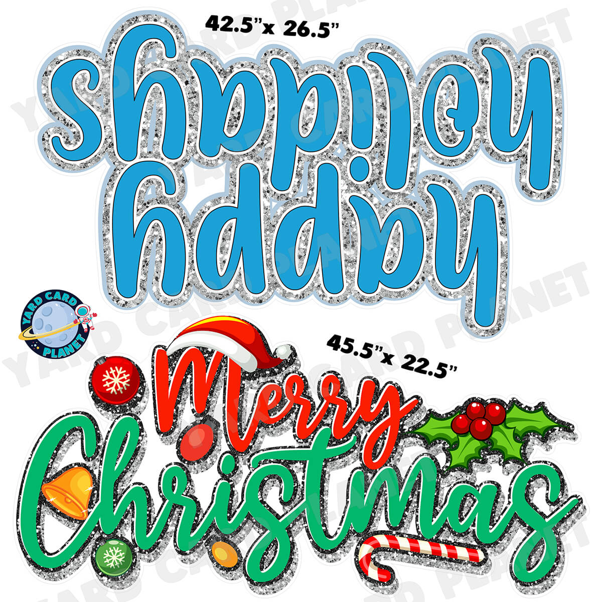 Happy Holidays and Merry Christmas Half Sheet EZ Quick Yard Card Signs