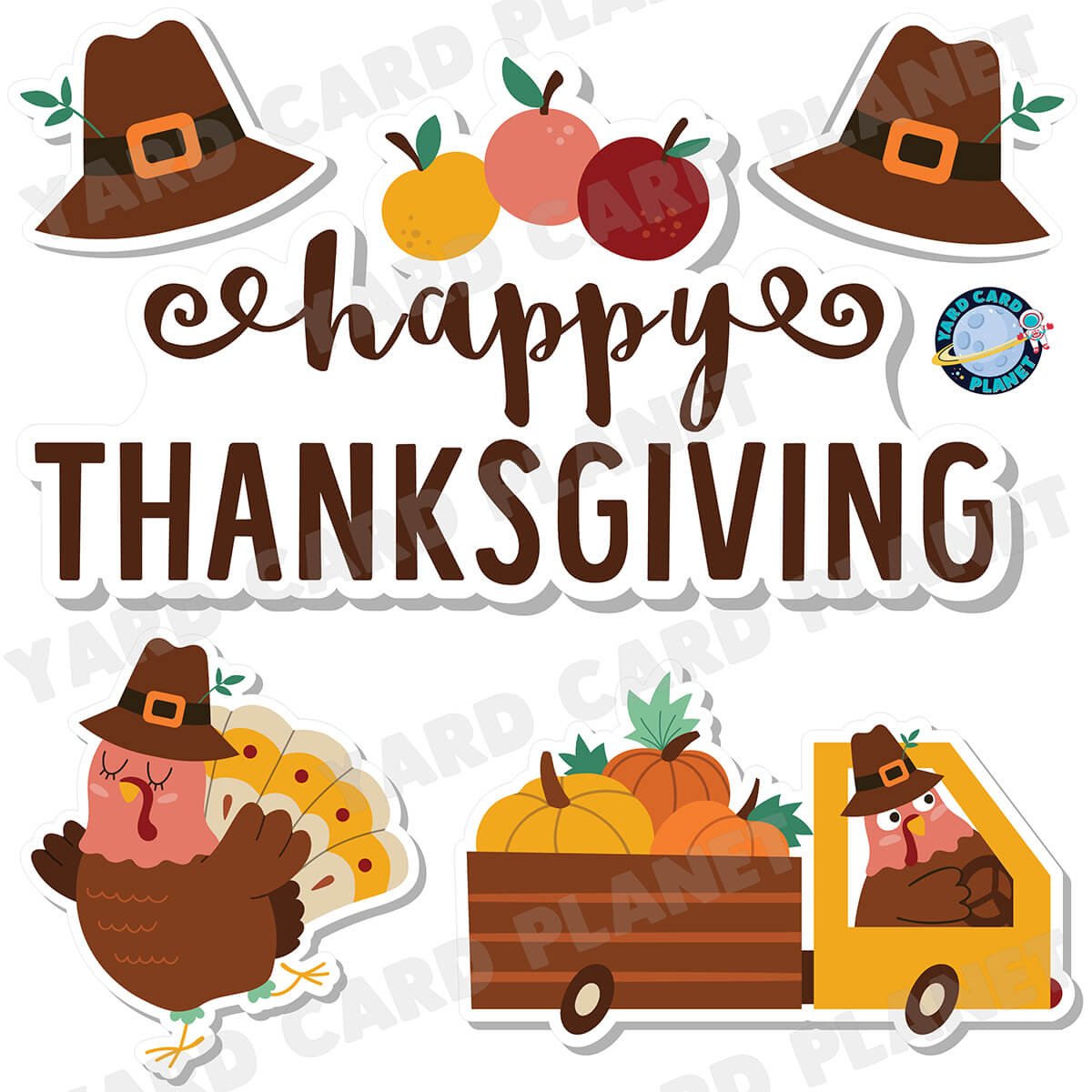 Happy Thanksgiving Half Sheet EZ Quick Sign and Yard Card Flair Set