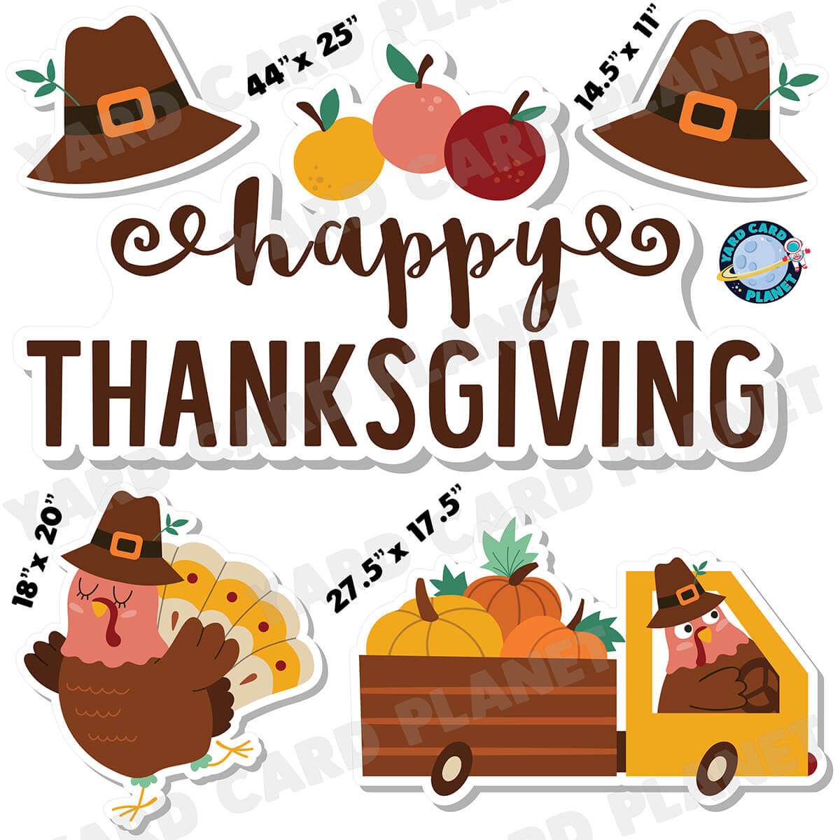 Happy Thanksgiving Half Sheet EZ Quick Sign and Yard Card Flair Set