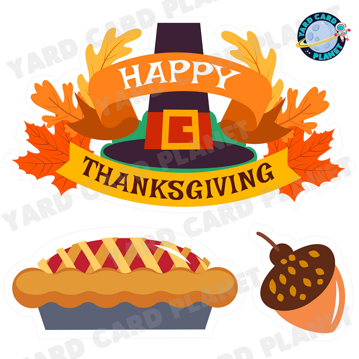 Happy Thanksgiving Half Sheet EZ Quick Sign and Yard Card Flair Set