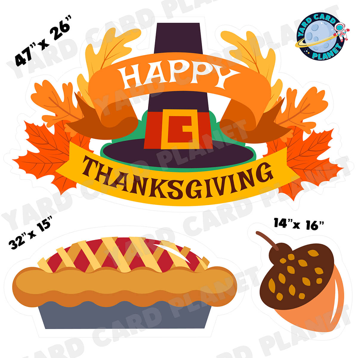 Happy Thanksgiving Half Sheet EZ Quick Sign and Yard Card Flair Set