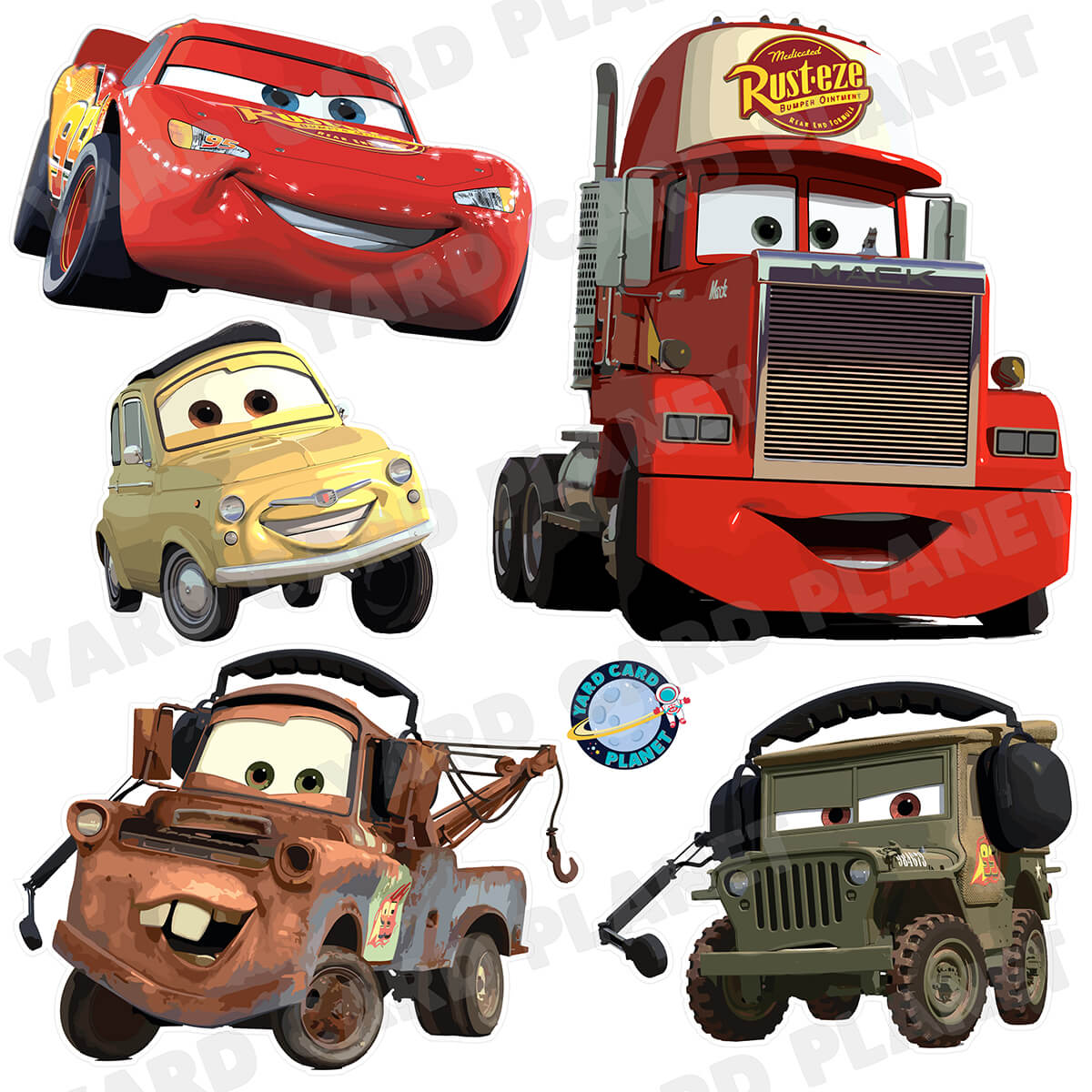 Cars Inspired Half Sheet Yard Card Flair Set