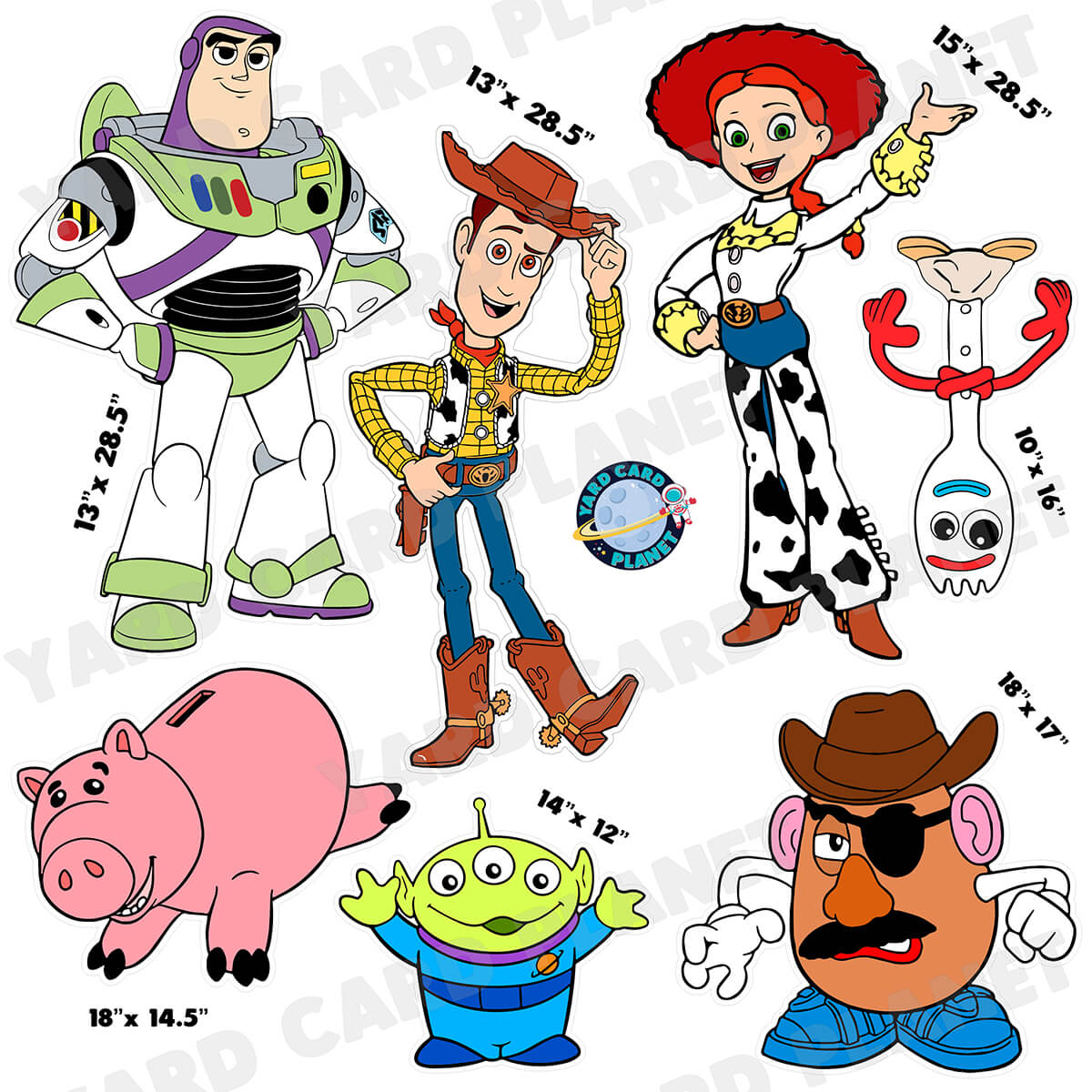 Toy Story Inspired Half Sheet Yard Card Flair Set