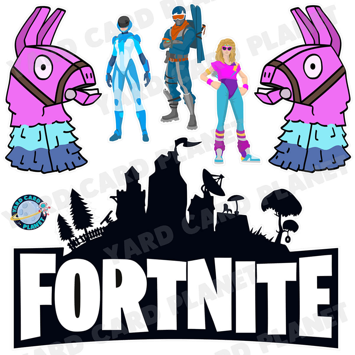 Fortnite Inspired Half Sheet Yard Card Flair Set