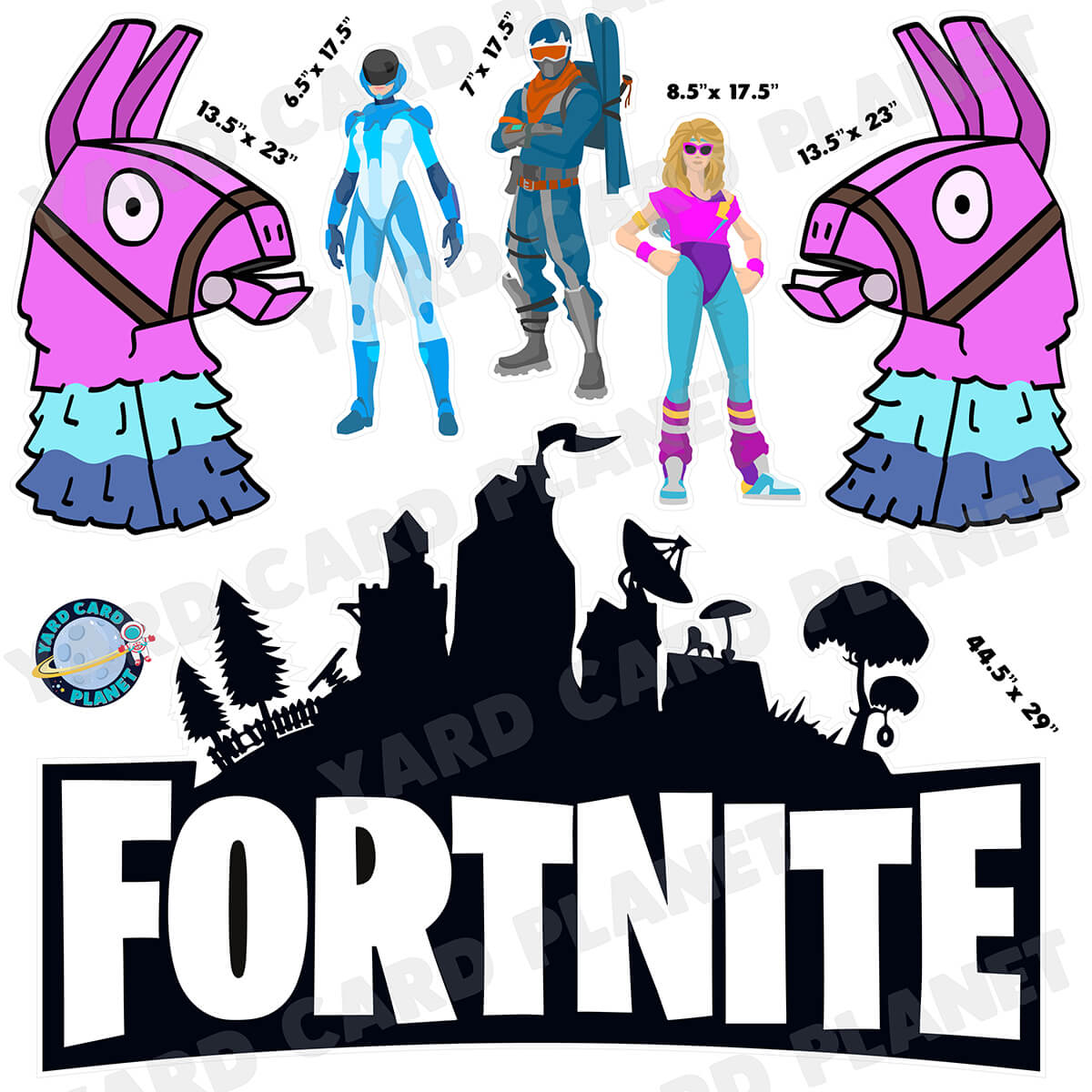 Fortnite Inspired Half Sheet Yard Card Flair Set